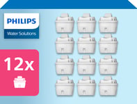 Philips Micro X Clean Water Filter AWP213/10, 12 Replacement Filters, Compatible with Philips Jugs and Other Major Brands, Oval Cartridge