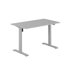 Höj- & sänkbart elskrivbord, grått stativ, grå bordsskiva, 120x80 cm