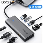 IDSONIX 8in1 USBC Hub Type C To USB 3.0 4K HDMI Adapter 100W For Macbook Pro/Air
