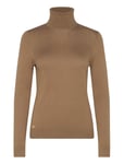 Lauren Ralph Lauren Silk-Blend Turtleneck Sweater Khaki Green
