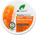 Dr Organic Manuka Honey Body Butter, Moisturising, Dry Skin, Mens, Womens, Natur