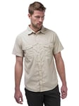 Craghoppers - Kiwi - Chemise manches courtes - Homme - Beige (Oatmeal) - FR: 54-56 (Taille Fabricant: L)