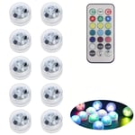 Anziner 10 Pack Submersible LED Tea Lights with Remote, Battery Operated Color Changing LED Tealights Waterproof Underwater Led Pool Lights for Vase,Fishtank,Wedding,Halloween,Christmas