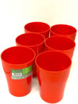 6 Pieces of Reusable Hard Plastic Cups - Hard Plastic Drinking Glasses - Drinkware Set for Serving Party, Wedding, Camping, Beach and Picnic - Dishwasher Friendly (420 ml) (Red)