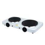 Hot Plate Electric Cooker Double Portable Tabletop 2500W White Kitchen Stove