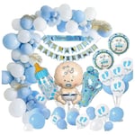Baby Shower Dekorationer Pojke, Baby Shower Blå Ballonger Set, Baby Shower För Pojke, En Pojke Baby Shower