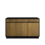 Englesson Line Hög skänk walnut/black, 3dörrar+3lådor+1+1hylla, sockel