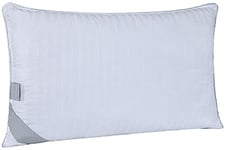 Homemania Coussin Bed Blanc/Gris en Coton, Satin, Silicone, 50 x 70 cm, 50 x 70 cm