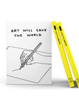 Official David Shrigley | Sketchbook | 'Art Will Save The World' | Funny Humous | Drawing Artwork | Sold by Brainbox Candy