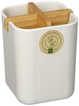Lexon Pot pour Brosse à Dent, Bambou, Blanc, 8,4 x 8,4 x 10,5 cm LH39W8