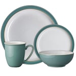 Denby - Elements Fern Green Dinner Set For 1 - 4 Piece Ceramic Tableware - Dishwasher Microwave Safe Crockery Single Place Setting - 1 x Dinner Plate, 1 x Small Plate, 1 x Cereal Bowl, 1 x Coffee Mug