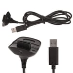 Hot Play Black Charging Cable For Xbox 360 USB Charger Wireless Game Controller