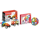 Magformers Super Rally 31-Piece Magnetic Construction Set & 30-Piece Magnetic Tiles Toy. STEM Set. Educational Teaching Resource With 18 Squares And 12 Triangles. Magnetic Building Blocks