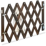 Barrière de sécurité, bambou, pour chien, largeur 34,5-108,5 cm, hauteur 47,5-60 cm, escaliers & porte, marron - Relaxdays