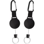 3-pack ID-kort Jojo-utdragbar nyckelring Infällbar nyckelrulle Jojo-nyckelring med 65 cm/25 tum ståltråd, svart IC