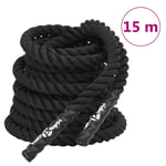 vidaXL Battle rope svart 15 m 11 kg polyester 94268
