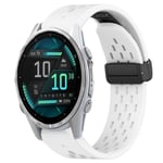 Garmin Fenix 8 AMOLED 43mm Klockarmband i silikon med magnetlås - Vit