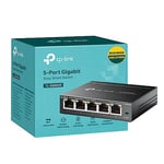 TP-Link 5-Port Gigabit Easy Smart Switch, Support QoS VLAN IGMP Snooping, Network Monitoring through Web Interface, 2.82 W, Fanless, Durable Metal Casing, Easy Management (TL-SG605E)