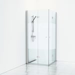 Svedbergs Skoga duschhörn med vikdörrar, 80 x 90 cm, halvfrostat glas/matt aluminium