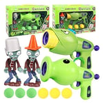 YUNDING Pea Shooter Toys 4pcs/set Plants Vs Zombie Shooting Game Pea Shooter Corn Cannon (3 Guns) Toys Bucket Conehead Zombie Action Figures For Kids Boys Gifts