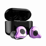TWS Sans Fil Bluetooth 5.0 écouteur Hi-Res QCC3020 4 Mic Réduction du Bruit Placage Sport Casque, Violet