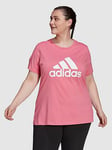 Adidas Essentials Big Logo T-Shirt (Plus Size) - Rose