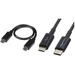 Câble USB OTG Micro USB vers Micro USB de 20 cm - Adaptateur USB on-The-Go - M/M - Noir & Amazon Basics Câble USB-C vers Micro B 2.0, 0,9 m - Noir