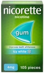 6 x Nicorette Icy White Chewing Gum 4mg 105 x 6 630 pcs Pieces Stop Smoking