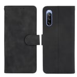 Sony Xperia 10 III - Skin Touch Läder Fodral - Svart Svart