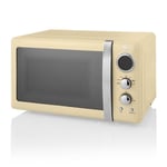 Swan Cream Microwave 20 Litre 800 Watt Digital Stylish Kitchen Appliance Retro