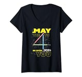 Womens Star Wars May the 4th Be With You 2024 Lightsabers V-Neck T-Shirt