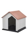 98*96*95cm Orange And White Waterproof Plastic Dog House Pet Kennel with Door