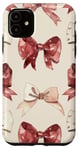 Coque pour iPhone 11 Nœud De Ruban Doré Crème Marron Coloré Esthétique