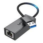 uni Adaptateur USB 3.0 vers Ethernet, Adaptateur Ethernet Nintendo Switch, Adaptateur réseau Gigabit USB vers RJ45, Adaptateur LAN Compatible avec Chrome OS, Windows 8/7/XP/10, macOS, Linux et Plus