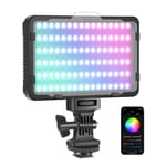 Neewer RGB Video Light with APP Control, 360° Full Color Led Camera Light CRI95+ Dimmable 3200K-5600K, 9 Light Scenes for YouTube DSLR Camera Camcorder Photo Lighting (Battery Not Included), RGB176