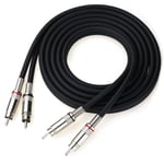 JEEUE Professional Dual RCA Stereo Audio Cable 2RCA Male to 2RCA Male HiFi System Subwoofer Converter Adapters cables 2.8Meters