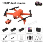 Orange 1080P 2C 3B - Quadcopter Pliant K9 Noir Avec Double Caméra, Télécommande, Mini Drone Fpv Vr 4k, Photog