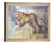 Kunst für Alle 'Encadré Image de AKG Anonymous Pompeji, CASA M.L. Fronto, Lion, d'art dans Le Cadre de Haute qualité Photos Fait Main, 40 x 30 cm, Argent Raya