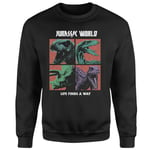 Jurassic Park World Four Colour Faces Sweatshirt - Black - S
