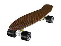 Ridge Unisexe 55 cm Mini Cruiser Retro Style dans M Roues Pleines U monté Skateboard, Mixte, Skateboard Mini Cruiser Board Braun mit 12 Rollenvarianten komplett 55 cm, Marron/Noir