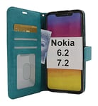 Crazy Horse Wallet Nokia 6.2 / 7.2 (Turkos)