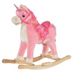Kids Unicorn Ride-On Horse Moving Mouth Tail Sounds Rein 36-72 Mnths