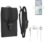 For Motorola Moto G62 5G + EARPHONES Belt bag outdoor pouch Holster case protect