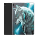 Yoedge Case Compatible for Lenovo Tab E10 TB-X104F-Cover Silicone Soft Clear with Design Print Cute Pattern Antiurto Shockproof Back Protective Tablet Cases for Lenovo Tab E10 TB-X104F, Wolf