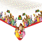 Super Mario Happy Birthday Party Plastic Tablecover Balloon Rainbow Decoration