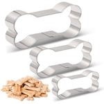 Dog Bone Biscuit Cookie Cutters Stainless Steel for Homemade Treats Cookie Cutter Set- 3 Various Size - Large/5.4 Inches, Medium/4.6 Inches, Small/3.9 Inches by Amison