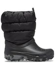 Crocs Kids Classic Neo Puff Boot - Black, Black, Size 12 Younger
