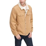 Levi's Men's Sherpa Lined Trucker Jacket (Regular & Big & Tall Sizes) Denim, Tan Corduroy, XXL