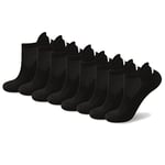 FM London (8-Pack) Unisex Cushioned Trainer Socks | Ankle Sports Socks for Men & Women with High-Rise Protective Heel Tab to Prevent Blisters | Soft, Odour Resistant Black, White, & Grey Ankle Socks