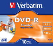 Verbatim DVD-R 4,7 GB printable, 10 st.